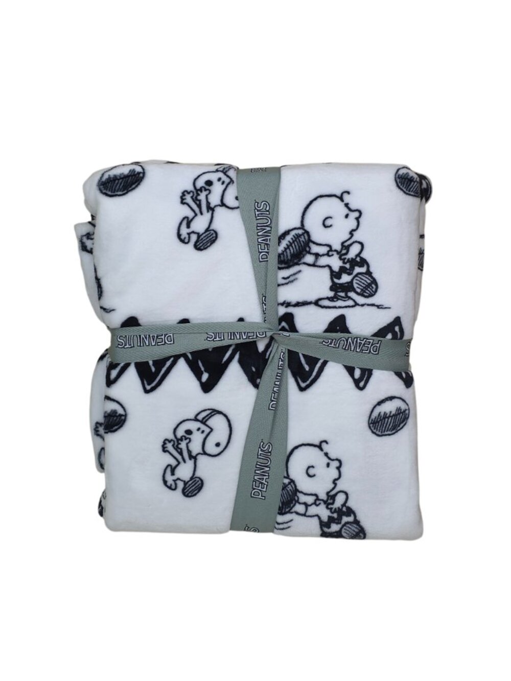 Peanuts VelvetLoft Plush Blanket Queen 90x90" Snoopy Charlie Brown Black & White - Picture 3 of 7